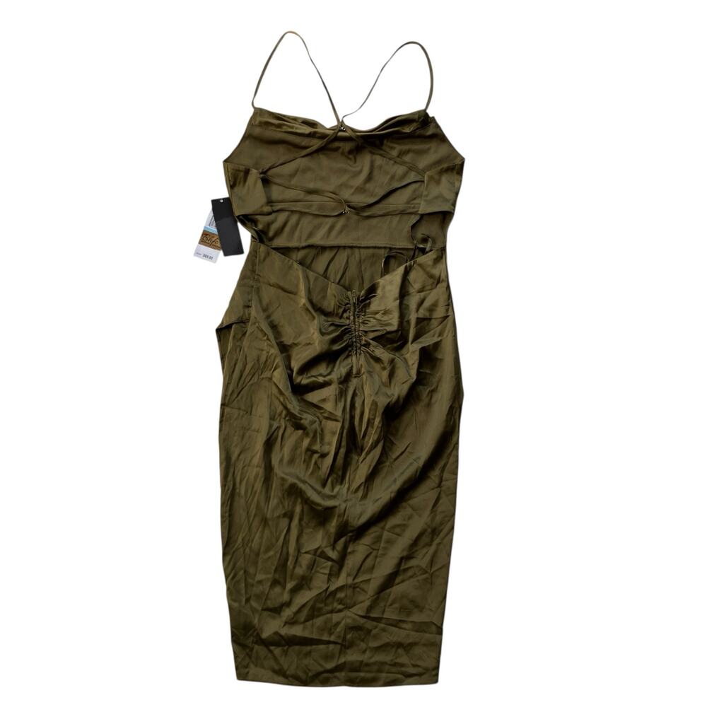 City Studio Satin Sheath Dress Size 5 Cross Back Drape Skirt Glam - Picture 3 of 7